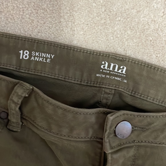 Olive Skinny Ankle Pants - Picture 2 of 4